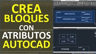 Crear Bloques con Atributos en AutoCAD Ej Membrete y Cuadro de Vanos [upl. by Anitneuq]