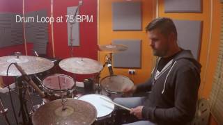 75 bpm  Simple Straight Beat  LIVE Drum TrackLoopMetronome [upl. by Brandie652]