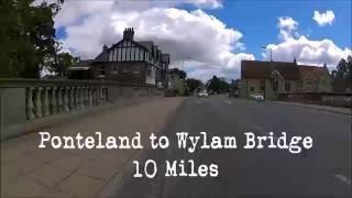 Newcastle Cycle Routes  Ponteland to Wylam 10 Miles HD POV [upl. by Haonam]