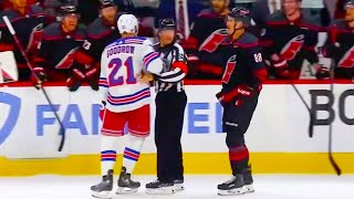 Barclay Goodrow vs Entire Hurricanes Bench  Rangers vs Hurricanes Round 2 Game 3 NHL Highlights [upl. by Nahsin654]