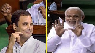 Rahul Gandhis hug amp wink act and how PM Modi responded  FULL VIDEO [upl. by Yrrad]