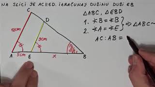 Sličnost trouglova zadatak 1  Završni ispit iz matematike 2018 zadatak 412 [upl. by Areema]