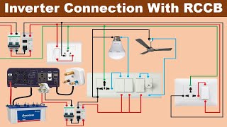 RCCB connection with Inverter in Hind  inverter connection  RCCB wiring  electrical technician [upl. by Stimson]