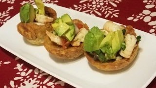 CANASTITAS DE TOSTONES RELLENAS DE CAMARÓN AL ESTILO DE LA COCINA DE MAYRI [upl. by Ahcas]