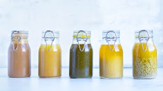 Five 5MINUTE Homemade Salad Dressings Quick amp Easy [upl. by Anitel841]