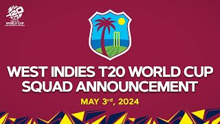 West Indies Mens T20 World Cup Squad Announcement  Press Conference [upl. by Yhtir]