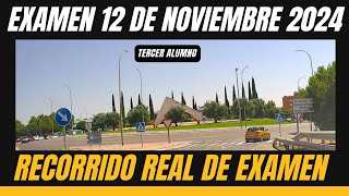 EXAMEN PRÁCTICO de CONDUCIR en MÓSTOLES  DÍA 12 DE NOVIEMBRE 2024  RECORRIDO REAL TERCER ALUMNO [upl. by Llerdnod10]