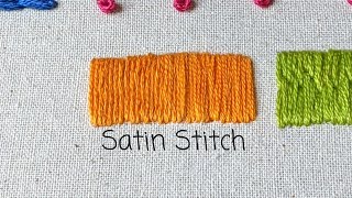 How to do satin stitch  Hand embroidery tutorial for beginners [upl. by Annmarie]