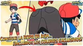 Hazte con la ROPA DE ASH ¡Incluidos los COLORES EXCLUSIVOS de Pokémon Ultrasol y Ultraluna [upl. by Hajin150]