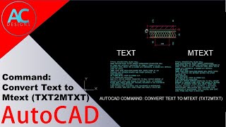 AutoCAD Command Convert TEXT to MTEXT TXT2MTXT  AutoCAD Tutorial  Tips and Tricks [upl. by Clapper]