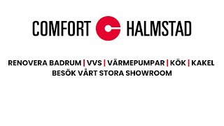 Renovera badrum Halmstad  VVS  värmepumpar  kök  kakel  Hos Comfort Halmstad med stort showroom [upl. by Einahpet227]