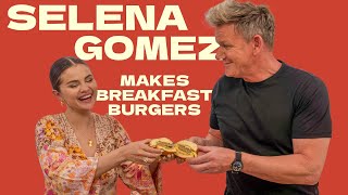 Selena Gomez Makes A Breakfast Burger with Gordon Ramsay [upl. by Ponton49]