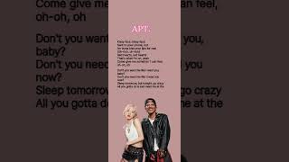 APT Song Lyrics💝 songlyrics tranding viral [upl. by Hadnama]