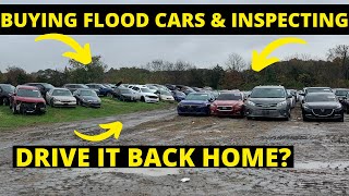 FLOOD WRECKED CAR BUYING amp WE DRIVE 2 BACK HOME [upl. by Dacie]