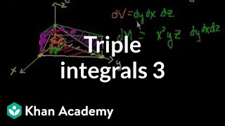 Triple integrals 3  Double and triple integrals  Multivariable Calculus  Khan Academy [upl. by Mariska]