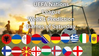 UEFA Nations League Matchday  Week 1 Predictions of Saturdays Matches  upampdownmain [upl. by Selry734]