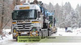 119 Tonnen Schwertransport Wallek Actros V8 bei Traunstein [upl. by Cobb]