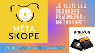 JE TESTE LES SONDAGES REMUNERES  MÉTASKOPE  Envie de faire des achats Amazon [upl. by Hayott]