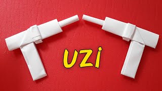 Kağıttan UZİ Yapımı  How To Make a Paper Gun UZİ  Origami Yapıştırıcısız Silah Nasıl Yapılır [upl. by Odnamla]