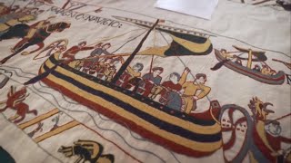 Cambridgeshire woman on a mission to recreate the Bayeux Tapestry UKGlobal 4Oct2024 [upl. by Enirhtak457]