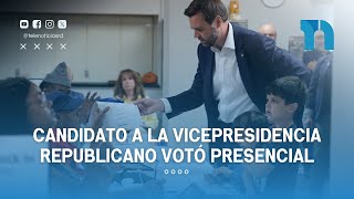 Candidato a la vicepresidencia republicano votó presencial [upl. by Crissie]