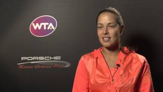 Interview Ana Ivanovic SRB semifinals  Porsche Tennis Grand Prix 2014 [upl. by Jolyn]