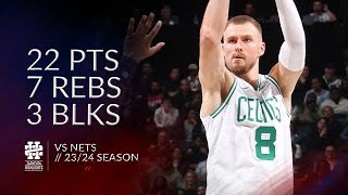 Kristaps Porzingis 22 pts 7 rebs 3 blks vs Nets 2324 season [upl. by Winer]