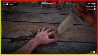 red dead redemption 2 gambler challenge 3 guide  win 3 games of five finger fillet [upl. by Mccormac]