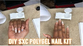 ✨DIY Ombre Glass Polygel Nails With Dual Forms Coffin Shape  SXC Polygel Nail Kit✨ [upl. by Ahcurb]