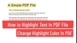 How to Highlight Text in PDF File  Change Highlight Color In PDF File [upl. by Constantine]