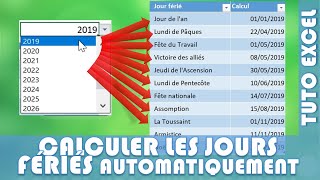 Dates et heures sur Excel  06 Comment calculer les jours fériés sur Excel [upl. by Inalaeham]