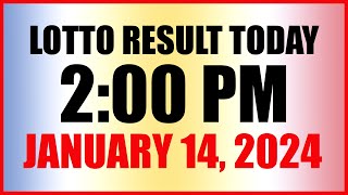 Lotto Result Today 2pm January 14 2024 Swertres Ez2 Pcso [upl. by Acemaj]