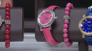 Ecclissi Gemstone Leather Watch w Stretch Bracelet on QVC [upl. by Ari]