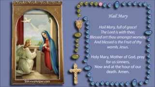 Catholic Rosary Videos Joyful Mysteries Of The Rosary Video Shows The Words To The Catholic Prayers [upl. by Antons]