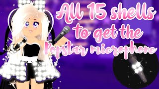 ALL 15 SHELL LOCATIONS TO GET THE POPSTAR MICROPHONE New years 2021 quest Roblox Royale High [upl. by Ojahtnamas181]