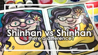 Shinhan PWC vs Shinhan Professional Student grade  watercolor comparison [upl. by Ydnar495]