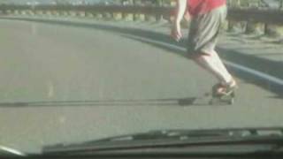 Longboarder Getting Hit by a Car [upl. by Hameean]