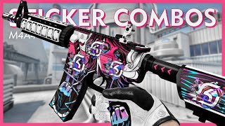 M4A4 NeoNoir Sticker Combinations  CSGO 2022 [upl. by Henke]