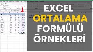 EXCEL ORTALAMASI EN DÜŞÜK ve EN YÜKSEK VERİYİ ÇEKMEK [upl. by Anoel]