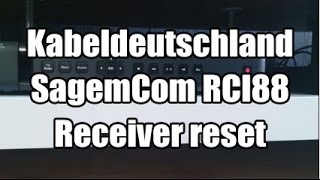 Kabeldeutschland SagemCom RCI88 Receiver reset [upl. by Lubin]