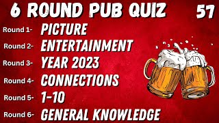 Virtual Pub Quiz 6 Rounds Picture Entertainment Year 2023 110 Connections General Knowledge 57 [upl. by Filiano]