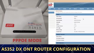 AS352 DX ONT Router configuration  Sharp vision router configuration PPPoE Mode [upl. by Jennica]