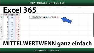 MITTELWERTWENN ganz einfach  Excel 365 Tutorial [upl. by Munshi]