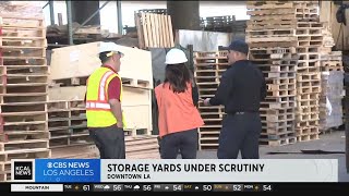 Storage yards under scrutiny after devastating 10 Freeway fire [upl. by Airamak]