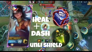 INFINITE GUARDIANMATHILDAS ETERNAL SHIELD GAMEPLAY  MATHILDA BEST BUILD AND EMBLEM MLBB [upl. by Sirref]