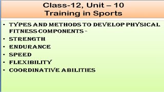 Physical Education Class 12 Unit 10 quotTraining in Sportsquot [upl. by Neraj]