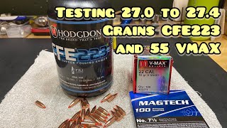 Testing 270 to 274 Grains of CFE223 powder and Hornady 55 gr VMAX bullet [upl. by Towbin645]