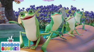 Five Little Speckled Frogs  BooBooBuddies TV Nursery Rhymes amp Kids Songs [upl. by Annaes]