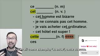 Os adjetivos demonstrativos em francês  A diferença entre CE CET CETTE e CES [upl. by Novert]