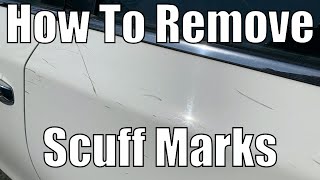 How To Remove Scuff Marks From Your Car  No Tools Paint Transfer and Scuff Mark Removal [upl. by Davidson]